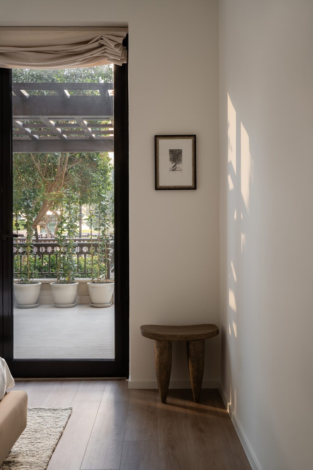 Guest bathroom with travertine